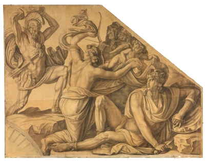 Peter Cornelius: Aphrodite schützt Paris gegen Menelaos