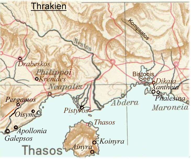 Thrakien, Philippi, Abdera, Thasos, Nestos