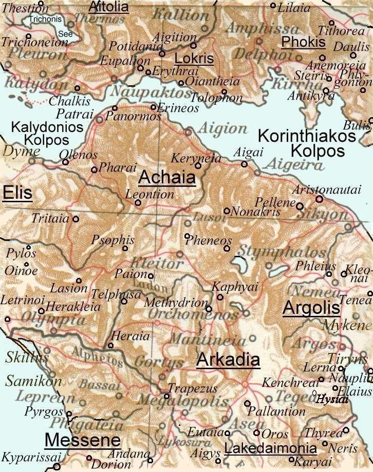 Phokis, Golf von Korinth, Achaia