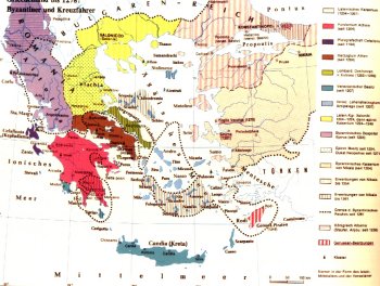 Landkarte Byzanz, Kreuzzüge