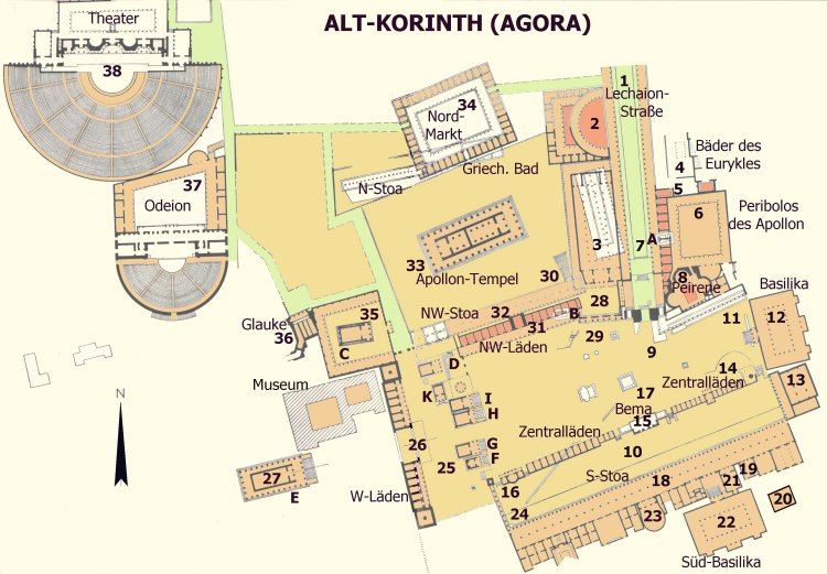 Agora von Korinth: Plan