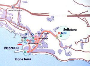 Solfatara-Vulkan am Stadtausgang von Pozzuoli (Plan)